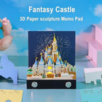 3D Calendar 2027,3D Memo Pad Time Piece Calendar 2027 Creative Desk Calendar Art Paper Sculpture Fantasy Castle, 2027 Tear Off Calendar DIY Decorative Gift - Image 2