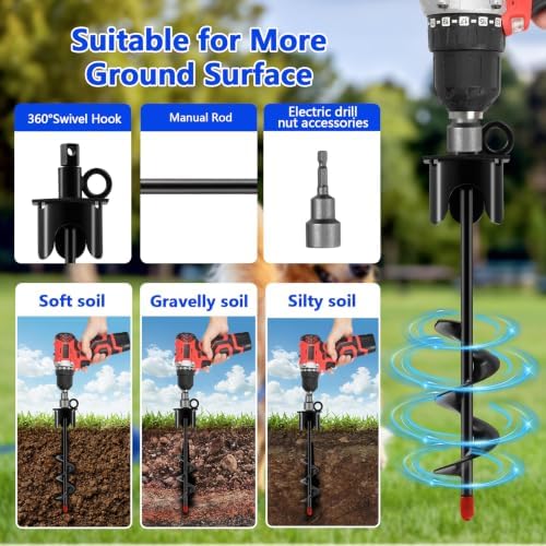 Heavy Duty Dog Tie Out Stake,13.7" Spiral Ground Anchor with Swivel Ring - Image 6