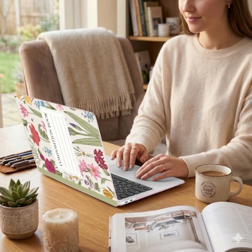 DONGKE Case for MacBook Air 13 Inch (2021-2018 Models A2337 M1/A2179/A1932), Floral Composition Book Hard Shell Case with Keyboard Protector, Compatible with Retina Display and Touch ID - Image 5