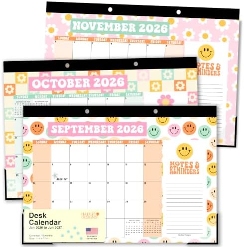Large Desk Calendar 2026 - Desktop Calendar 2026-2027 by HadleyDesigns