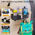 MAGJIEYX Car Headrest Cup Holder for Back Seat Organizer for Multi-Hanging Snack Storage Box with Strong Hooks for Kids and Backseat Passengers Share Rid for Travel Accessories（2-Pack） - Image 3