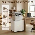 23.6" Metal Printer Stand with Storage Cabinet & Adjustable Shelf - Image 7