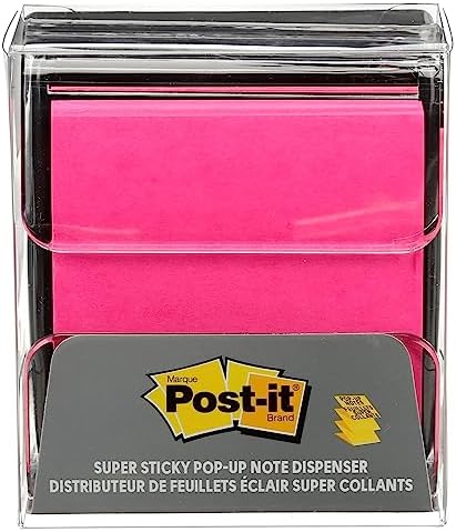 Post-It Pop-up Notes Dispenser, 3x3 in, Black Base Clear Top, Pack Includes a 45-Sheet Pad (WD-330-BK) (Pack of 6) - Image 5