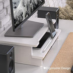 16.5” Bamboo Monitor Stand with Phone & Tablet Holder Desk Shelf - Image 3