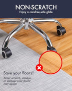Baroyal Office Chair Mat for Hardwood Floor Under Desk Computer Rolling Chair Mat for Wood/Tile Floor Non-Slip Heavy Duty Desk Rug PVC Plastic Hard Floor Protector 36" x 48" (Mist) - Image 3