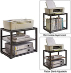 YMYNY 3 Tiers Desktop Printer Stand,17.32 x 13.78 x 11.02 in Black,UHPT001B - Image 3