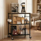 Homleke 3-Tier Rolling Kitchen Microwave Cart, Utility Cart - Image 5