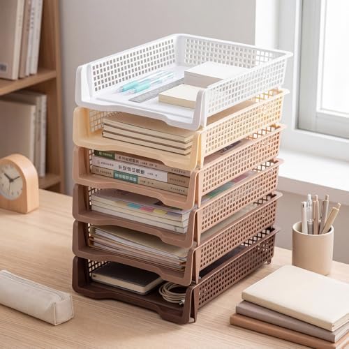 Geetery Turn in Trays Classroom, Gradient Brown, Set of 6 - Image 4