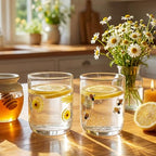 SiliFine 2 PCS Sunflower & Bee Icon Juice Glasses - Image 6