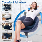 CushZone Ergonomic Seat Cushion, Sciatica Support for Office Chair, Blue - Image 5