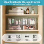 Vtopmart Clear Stackable Storage Drawers, 6 Pack Large Organizer Set - Image 4