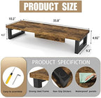 WESTREE Dual Monitor Stand Riser, Wood and Steel Monitor Stand Riser, Computer Monitor Stand for 2 Monitors, Multi-Purpose Desktop Storage Stand for Computer,Laptop,Printer,TV - Image 7