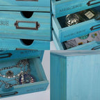 Small Wooden Drawers Wooden Box with Drawer, Blue 5 Wood Drawer - Image 6