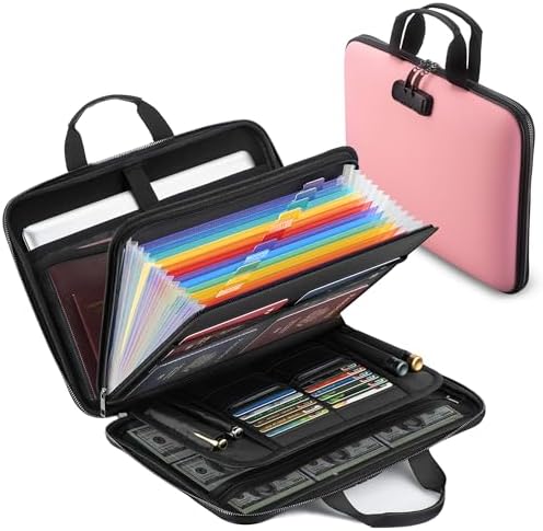 facka Fireproof Document Organizer Box with Lock, 13 Pocket Safe File Bag by Facka