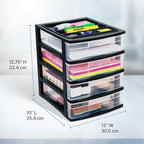 Gracious Living 4-Drawer Desktop/Countertop Organizer, Black/Clear, 2 Pack - Image 3