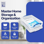 Really Useful Box 4 Liter Plastic Stackable Storage Container w/Snap Lid & Built-In Clip Lock Handles for Home & Office Organization, Clear (3 Pack) - Image 2