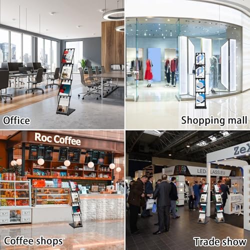 Foldable Brochure Display Stand with Carrying Bag, Literature Stand 4 Tier - Image 6