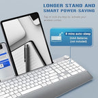 GAMCATZ Ergonomic Wireless Keyboard with Wrist Rest-Low-Profile,Phone/Tablet Holder,Quiet Design，Windows & Mac OS，Full Size Cordless USB Computer Keyboard for Desktop,Laptop, PC, Mac, Windows-White - Image 4
