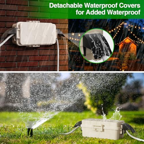 Flemoon Small Outdoor Electrical Box, IP55 Waterproof Extension Cord Cover - Image 3