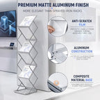 Inpack Literature Rack, Magazine Display, Foldable Brochure, Silver, 1-Pack - Image 2