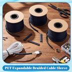 Pangda Braided Wire Loom 1/2'' X 300 Ft, Black-Blue - Image 2