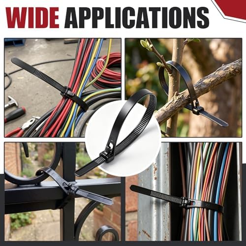 Reallnaive 500 Pcs 18 Inch Reusable Zip Ties Outdoor Heavy Duty 120lbs - Image 6