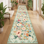DUKINO 2x12 Washable Runner Rug, Non Slip Long Kitchen Runner Rug, Green by DUKINO