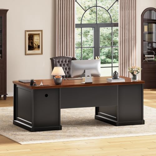 SEDETA 67" Office Executive Desk with 4 Drawers, Storage Cabinet & Outlet - Image 3