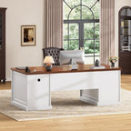 SEDETA 67" Office Executive Desk with 4 Drawers, Storage Cabinet & Outlet - Image 3