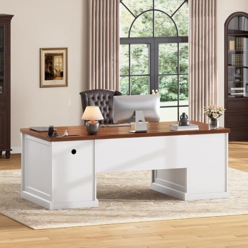 SEDETA 67" Office Executive Desk with 4 Drawers, Storage Cabinet & Outlet - Image 3