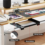 20 Inch Under Desk Mounted Sliding Loptop Drawer, Desktop Extension Pull-Out Laptop Tray for Office Desk, Extra Storage Organizer for Sit Stand Workstation - Image 5
