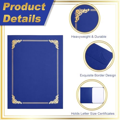 Fainne 120 Pack Certificate Holders Bulk, Diploma Covers, Royal Blue - Image 4