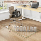 Tempered Glass Chair Mat for Carpet, 30"x55" Clear Floor Mat - Image 2