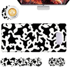 Mouse Pad,Large Desk Mat Set, 4in1 XL Mousepad + Keyboard Wrist Rest+Mouse Wrist Rest+Coaster with Ergonomic Desk Pad for Home Office Table Computer Cover -Cow Print by Unknown