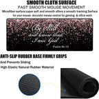 Large Gaming Mouse Pad, Keyboard Wrist Rest pad + Mouse Wrist pad + Coaster Set Extended Waterproof Non-Slip Table mat Suitable for Home Office Learning Games - Rose Gold Glitter Black Psalm46:10 - Image 5