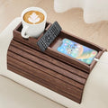GEHE Couch Cup Holder, Anti Falling Sofa Arm Tray, Natural Bamboo Sofa Cup Holder More Safe for Your Family, Portable Couch Arm Tray Armrest Table for Remote, Snacks, Drinks by GEHE