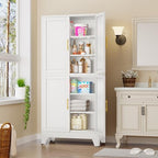 75" Tall Kitchen Pantry Cabinet, White Metal Pantry Storage - Image 6