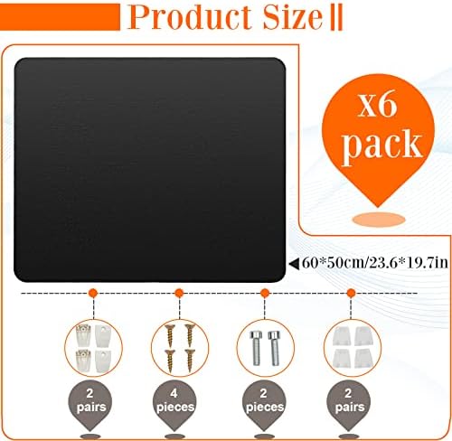 Henoyso 6 Pack Clamp-On Desk Privacy Panels, Acoustic Felt 20×24 Inch,Black - Image 2