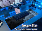 JMIYAV White RGB Gaming Mouse Pad 31.5x12 Inch PC XL Large Extended Mousepad Glowing Led Light Up Desk Pad Non-Slip Rubber Base Computer Cool Mouse Mat Desk Accessories Gaming Setup White and Black - Image 2