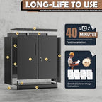 INTERGREAT Steel Storage Cabinet with Lock, Lockable Metal Storage Cabinets with 2 Adjustable Shelves, Black Counter Height Garage Cabinet - Image 6