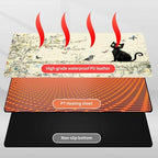 Heated Mouse Pad Hand Warmer, Warm Desk Pad Mousepad Desk Mat with 3 Levels Heating and Auto Shut Down 31.5 x 13 inch PU Leather Warmer Keyboard Mat for Gaming Laptop Office Home, Cute Black Cat - Image 4