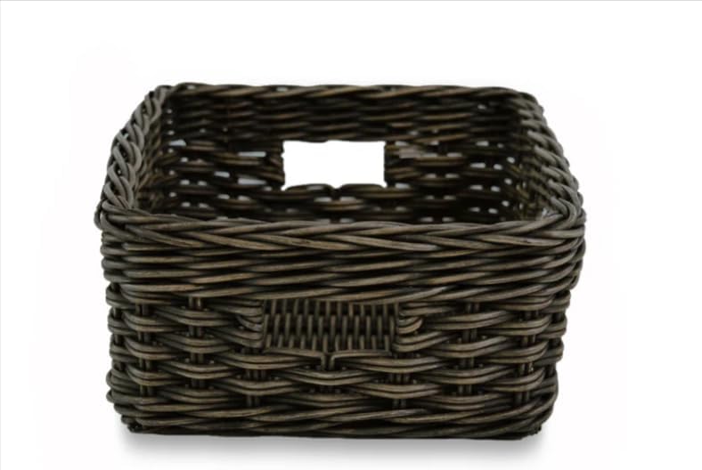 The Basket Lady Rectangular Low Wicker Storage Basket, M, Walnut Brown - Image 3