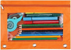 24 Packs 3 Ring Binder Pen Pencil Case Pouch Bulk Set Stationery Bag for School Class Office Orange - Image 3