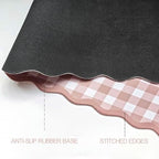 Brown Gingham Scalloped Desk Mat Set, Mouse Pad with Gel Wrist Rest,Ergonomic Keyboard Wrist Support for Women Non-Slip Desk Pad Home Office Decor - Image 4