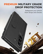 NINKI S Pen for Samsung Galaxy Z Trifold Case with Card Holder & Finger Strap,Shockproof Hinge Screen Protector + Wallet + Stand Handle Grip for Galaxy Z Trifold Phone Case with S Pen Holder Men Black - Image 6
