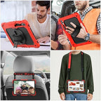 SEYMAC stock Case for Samsung Galaxy Tab S10+ Plus/ S9 FE+ Plus/ S9+ Plus 5G Tablet Case 12.4'' Protective with Screen Protector, Pen Holder, 360 Rotate Stand, Hand Strap, Shoulder Strap, Red - Image 5