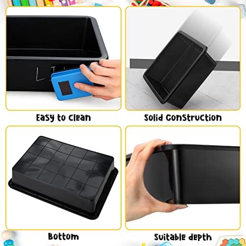 Qunclay 6 Pcs Black Plastic Turn in Trays, Letter Size Classroom Bins - Image 2