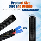 Sasylvia 3/4" X 100ft Split Wire Loom Tubing, Cord Protector - Image 2