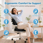CloudBliss Ergonomic Seat Cushion & Lumbar Support Pillow Set, Black,Large - Image 2