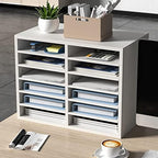 VEVOR Literature Organizers, 12 Compartments Office Mailbox with Adjustable Shelves, Wood Literature Sorter 20.4x12x16.1 inches for Office, Home, Classroom, Mailrooms Organization, EPA Certified White - Image 2